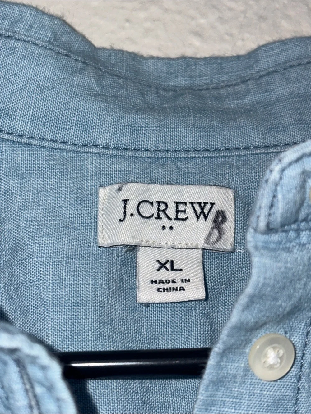 J. Crew Light Blue Sleeveless Chambray Button-Front Top
